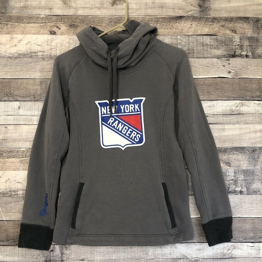 NHL New York Rangers Gray Pullover Hoodie Jacket Pockets Medium
